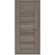 Дверь ДГ Crystal 51 р-р 60 х 200 см. ПВХ Орех Мраморный; (вставка, Лакобель коричневый)