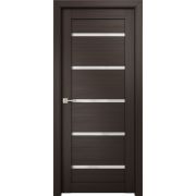 Дверь ПО Crystal 3 р-р 80х 200 см. ПВХ Ларче шоколад - Лиственница Тёмная Crystal White Стекло БЕЛОЕ