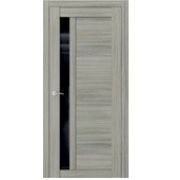 Дверь ПО CRYSTAL 8/PROFILE 8 70 х 200 см. ПВХ Лиственница белая; Classik Black стекло ЧЁРНОЕ