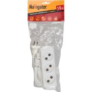 Удлинитель Navigator 71 448 NPE-S1-03-150-X-2*0.75 б/з 3 гн. 1,5 м.