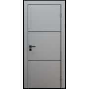 Дверь Line Молдинг 3 софт ГРЕЙ гладкий 80*200 (AL- black)