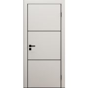 Дверь Line Молдинг 3 софт КАПУЧИНО гладкий 80*200 (AL- black)