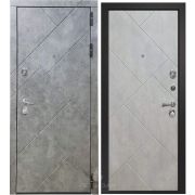 Дверь ОРФЕЙ-100 (Бетон лофт графит 241 Бетон чикаго белый 241 Сатин черный 860х2050х100 ПРАВАЯ масса 95 кг. металл 1,2 мм. наполнение - Пенополистерол