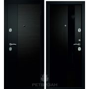 Дверь ОРФЕЙ-311 (Венге горизонт ГЛ Венге горизонт 109Z черн. лак. Сатин черный р-р 860х2050х105 ПРАВАЯ, метталл 1,4 мм., масса 87,8 кг., наполнение - минеральная плита