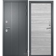 Дверь ТЕСЕЙ-300 (TERMO) (Вяз каньон вековой айс 149 Букле темно серый 880х2050х110 ЛЕВАЯ масса 66 кг. металл 1,2 мм. наполнение - Пенополистирол