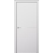 Дверь 0321 Matrix M1 ПВХ ДУБ БЕЛЫЙ матовый 800х2000 (вставка алюминевая/черная)