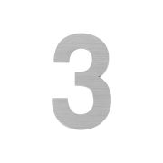 Цифра «3» самоклеящаяся SS304 (50х30) (FUARO) SSC сатинированный хром (46943) (FUARO)