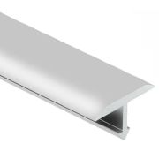 PV40-02 Профиль T-образный полукруглый алюминий Серебро матовое 14мм х 2,7м.