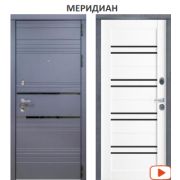 Дверь входная Меридиан МДФ Темно-синий Софт/МДФ Скол дуба белый 960х2050х80 мм. ПРАВАЯ металл: 1,2 мм.; утеплитель: пенополистерол; вес: 80 кг.