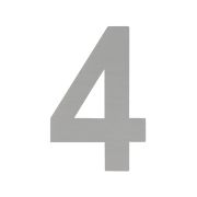 Цифра дверная Luxe « 4 » (75 мм.) сатин нерж. сталь, самоклеющаяся 20158