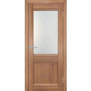 Дверное полотно ТЕХНО-702 ПВХ Миндаль ПОстеклённое (Контурный полимер Ромб) 800х2000