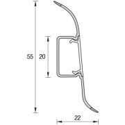 Ясень светлый плинтус р-р 22х55х2500 мм. с кабель каналом ideal Комфорт (1/40)