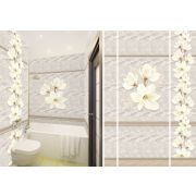 Панели ПВХ 2,7*0,25м (1/12шт=8,1м2) (Белая магнолия 05-080-2 фон)