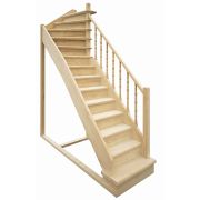 Лестница ЛЕС-215 универсальная; Высота 2700 мм до 2900 мм, (регулируется на месте монтажа), Глубина 960 мм, Минимальный проем 2550х960 мм, Высота шага	204 мм, Грузоподъемность до 180 кг, Материал сосн